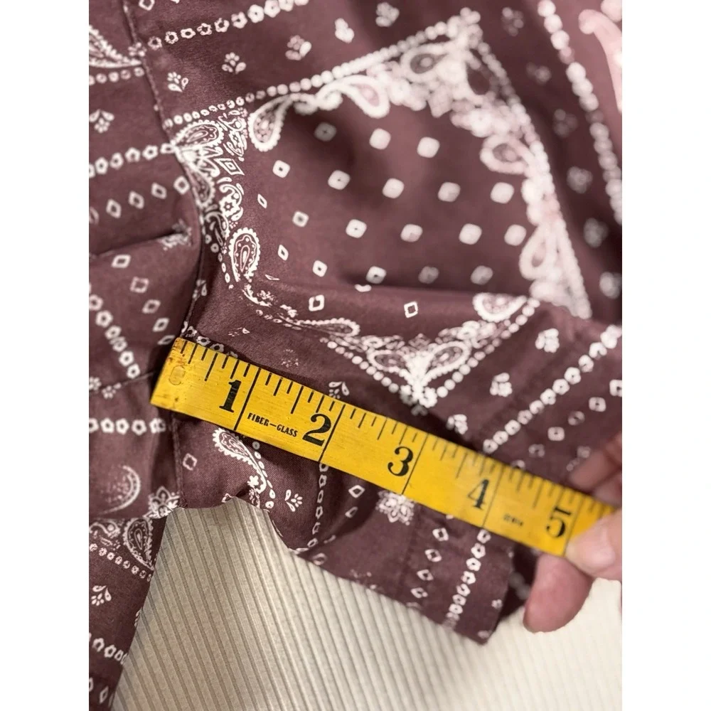 Men's Bandana Handkerchief Brown Print Pacsun Swim Shorts XL Lined 4.5 In Inseam